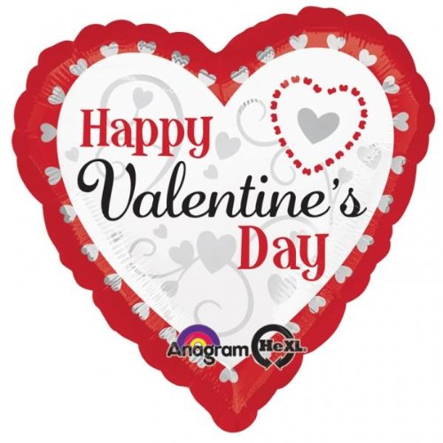 Preisvergleich Produktbild Amscan International 2759601 Herzen Folie Ballon, silber