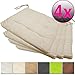 Produktbild PROHEIM Stuhlkissen Nizza 40 x 40 cm im 4er Pack Unifarben Sitzkissen für Stühle Drinnen und Draußen Stuhlauflage mit Haltebändern Steppkissen Weich und Robust, Farbe:Ecru