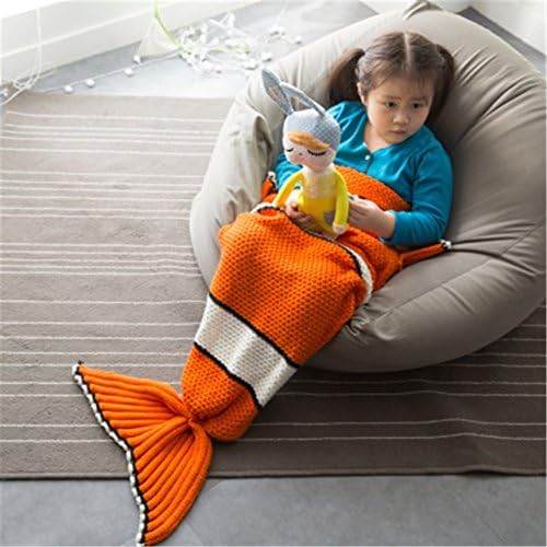 yue-couverture Clownfish Children Winter Knitted Blanket Personalised Birthday Christmas Gift