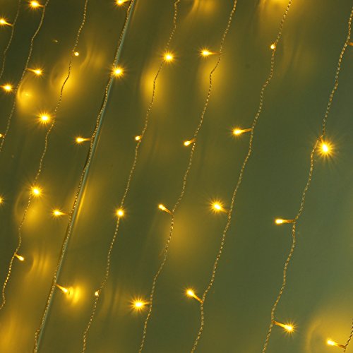 SOLMORE LED Lichterkette Vorhang Leuchtvorhang Warmweiß 3m x 3m Mit 8 Modi 300LEDs Lichtervorhang Romantisch Licht Schnur String Fairy Lights für Innen Party Hochzeit Decoration Garden Weihnachten warmweiß - 6