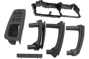 BGYZD 6 piezas delantera trasera izquierda derecha puerta negra tirador de agarre apto para VW Passat B5 3B186717E 3B4867179B 3B0867180A 3B4867180B 3B4867372