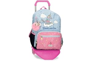 Enso Dreams come true Mochila Escolar Doble Compartimento con Carro Multicolor 32x44x17 cms Poliéster