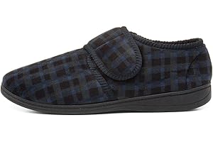 The Slipper Company Mens Navy Touch Fasten Slipper
