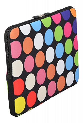MySleeveDesign Laptoptasche Notebooktasche Sleeve für 10,2 Zoll / 11,6 – 12,1 Zoll / 13,3 Zoll / 14 Zoll / 15,6 Zoll / 17,3 Zoll – Neopren Schutzhülle mit VERSCH. DESIGNS – Points Black [15] - 2