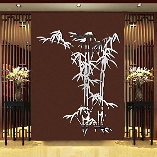 WarmSun Acrylic Crystal 3D Stereo Rosewood Bamboo Wall Stickers,Silver-Medium