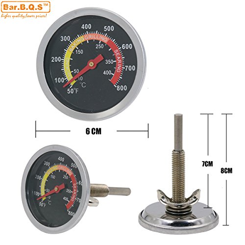 Bar.b.q.s 01T08 New BBQ Smoker Grill Temperaturanzeige Temp Barbecue Camp Camping Koch Indoor-Outdoor-Oval-Form Fleischthermometer