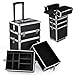 Popamazing Aluminium Beauty Cosmetic Vanity Case Box for Pro Make Up/Nail Art/Travel/Storage (Black) (34 x 25 x 72cm, Black)