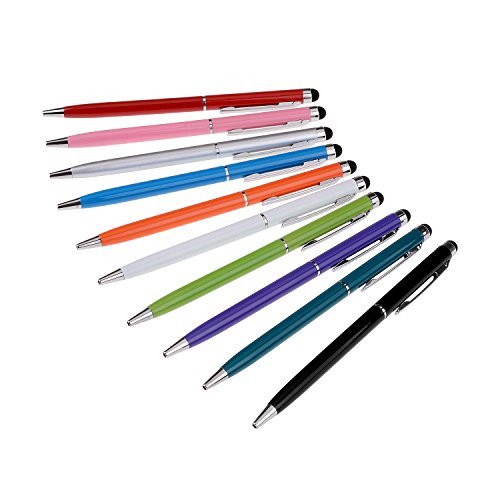 Yizhet 10x 2in1 Eingabestift + Kugelschreiber Stylus Stift Touch Pen mit Clip Design fÃ¼r iPhone iPad Samsung Galaxy und alle Smartphone Handy Tablet mit kapazitiven Touchscreen (Slim Design)