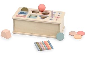 KidMigo Montessori Spielzeug Baby Holzspielzeug: 3 IN 1 Kinderspielzeug Sortierspiel ab 1 Jahr Motorikspielzeug Geschenk Junge Mädchen