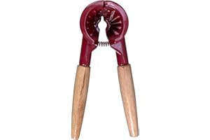 Durandal Nussknacker für Nüsse | Rot | Mit Nussknacker Holzgriff | Auch idealer Sektkorkenöffner | Für Walnüsse, Haselnüsse & Mandeln
