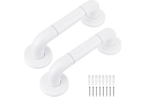 CSUNTIKULO 2 pezzi Barra di supporto per WC, 30 cm Barra di supporto antiscivolo Maniglia per vasca da bagno a parete, maniglia per vasca da bagno antiscivolo per anziani, bianco
