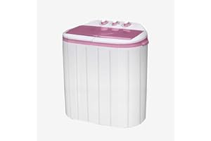 GENERIC Portable Twin Tub Washing Machine and Dryer 5 KG (3 KG Wash 2 KG Dryer) Electric Mini Washer RV Travel Camping Spin Cycle Dryer Combo Pink/White New