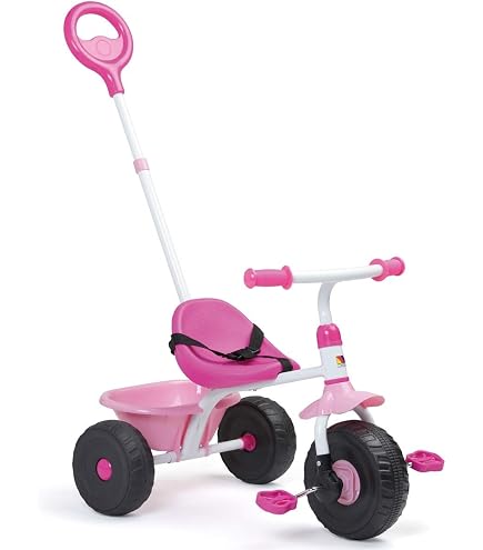 Barra Parental Ajustable Smoby Triciclo Be Move Rosa 2 En 1, Evolutivo Con Barra De Control Triciclo Bebe 1 Año