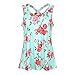 Produktbild YEZIJIANG Damen Ärmellos Chiffon Oberteile Bluse Tops Blumenmuster Druck Elegant V-Ausschnitt Tank Top Cross Schlinge T Shirt Camisole