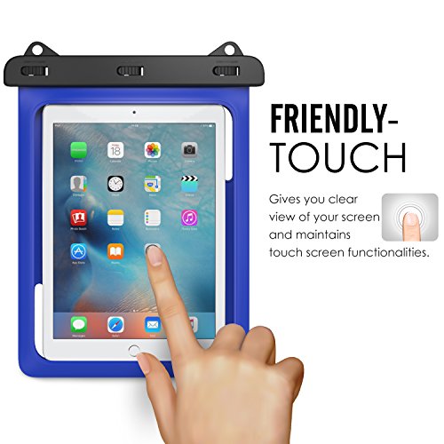 MoKo Wasserdichte Hülle Tasche Beachbag mit Halsband für MediaPad M2 10 / Samsung Tab A 10 / Tab A 9.7 / Tab E 9.6, bis zu 10 Zoll Tablets, Schutzhülle für Strand, Wandern, Outdoor – IPX8, Blau - 5