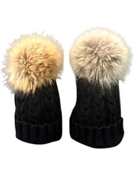 Baby Mütze Clode® Mutter und Baby Winter Häkelarbeit Hut Pelz Wolle warme Kappe Strick