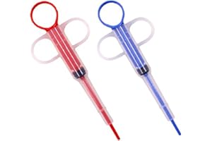 RTRTGS 2 Pcs Lance Pilule Chat Distributeur de pillules pour Chat avec Pointe Souple de sécurité réutilisable Plastique seringue medicaments Animaux pour Chats Chiens Bébé Animau22x