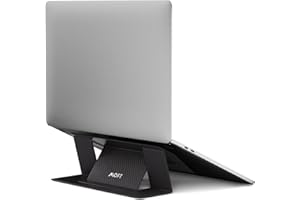 MOFT Stojak na laptopa na biurko, samoprzylepny stojak na laptopa z 2 regulowanymi kątami widzenia, składany i przenośny stojak na komputer, kompatybilny z MacBook Air, MacBook Pro 28-40.6 cm, czarny