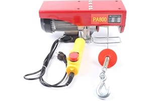 LENJKYYO Electric Cable Winch, Motor Winch, 800/1000 kg Hub, Rope Hoist, Crane Rope Hoist, Emergency Stop Switch, Automatic Brake with Load Hook and Safety Bar (800 kg)