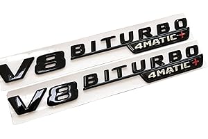 WWFAN 2 stücke Fender Wind Vane Air Badge Decor Aufkleber V8 BITURBO. Emblem for Mercedes Benz AMG GT S ML SL Klasse CLA GLA SLK SLS CLS W220 (Color Name : Black V8 BITURBO)