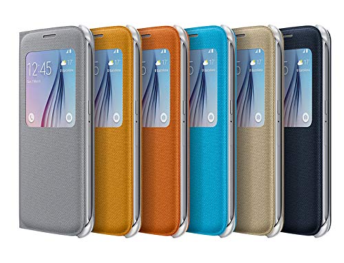 Samsung S-View - Funda oficial de tela para Samsung Galaxy S6  color plata- Versi  n Extranjera