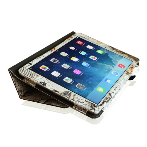 Fintie Apple iPad mini 1 / 2 / 3 Hülle – Slim Fit Foilo Kunstleder Schutzhülle Tasche Etui Case Smart Cover mit Auto Schlaf / Wach, Standfunktion für iPad mini 3 / 2 / 1, Landkarte Design - 5