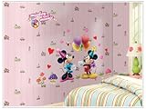 Topro Sumlake Wandtattoo, fürs Kinderzimmer, Motiv Micky und Minnie Maus mit Herzluftballonen, Komikstil - 3