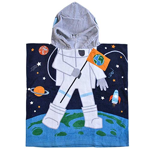 Preisvergleich Produktbild Kinder Kapuzen Bademantel Badetuch - Jungen Mädchen 100% Baumwolle Saugfähige Handtücher für Bad Strand Kinder Nachtwäsche Schlafanzug