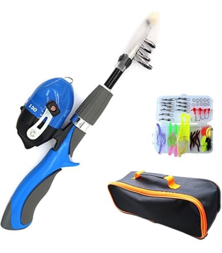 Set da pesca per bambini, canna da pesca per bambini,Kit per principianti con scatola per attrezzatura da pesca portatile - Set combinato di canna da pesca e mulinello telescopico, attrezzatura da pes