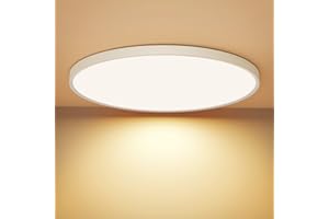 OUILA LED Deckenleuchte Flach Rund - Deckenlampe LED 24W 3000K 2400LM IP44 Wasserdichte Badezimmer lampe, Küchenlampe Deckenleuchte Warmweiß für Küche Bad Schlafzimmer Flur Keller, Durchmesser 30cm