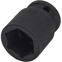 Genius Tools 1/2 Zoll Schlag-Stecknuss 37 Mm – Aus Chrom-Molybdän-Stahl, 6-Punkt, 48 Mm Lang