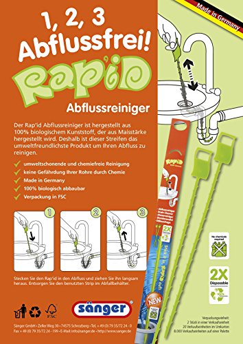Preisvergleich Produktbild Saenger Ausgussreinigerstrip "Rapid" / Abfluss-Schlange / Haarentferner - Reinigungs-Tool für Küche / Waschbecken / Badewanneungs-Tool für Küche / Waschbecken / Badewanne