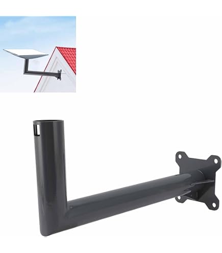 Support Murale L Pour Parabole Antenne 15x15 Cm - Déport 15cm Mât 42mm Acier Galvanisé