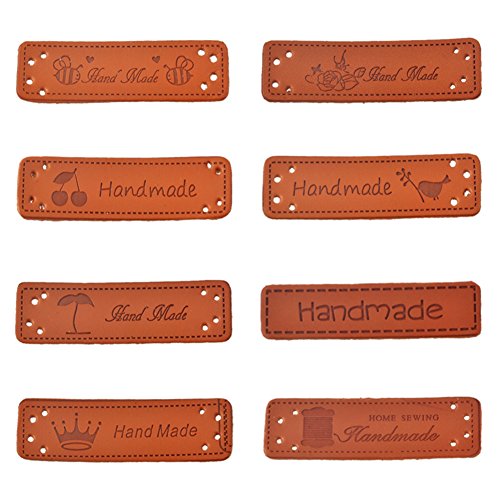 ZALAGO Handmade Leder Labels Etiketten Kleideretiketten Kleidung Tags 40 Stk