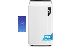 Pro Breeze Déshumidificateur d’Air Compresseur Intelligent 20L/jour - Économe, Mode Linge, Wi-Fi, Capteur & Indicateur d’Humidité, Filtre à Charbon pour Moisissures, Humidité