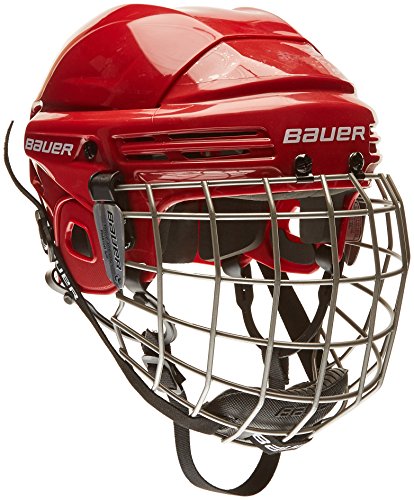 Bauer Helm 2100 Combo mit Gitter - Casco de Hockey sobre Hielo, Color Rojo, Talla M
