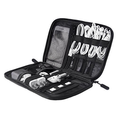 BAGSMART Bolsa Electronica Organizador Viaje Portátil para Cables, Memorias USB, Powerbanks, Baterias, Tarjeta SD (Gris)