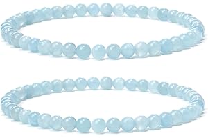 Landorilo 4mm Stretch Armband aus Echten Naturstein Perlen, Heilstein Edelstein Armbänder für Damen Herren, Glücksarmband, Exquisite Geschenke, Inklusive Ersatzperlen