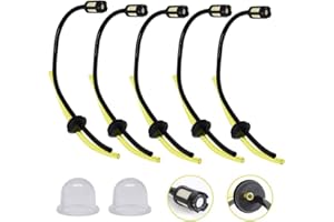 AFASOES 5 Pz Tubi Serbatoio Decespugliatore Filtro Benzina per Decespugliatore Tubo Flessibile del Carburante di Ricambio con 2 Pz Carburatore Primer Pompa per Decespugliatore Tagliaerba Tosaerba