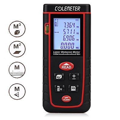COLEMETER® Télémètre Numérique Laser Mesure / mesureur / calcul Mètre Distance Zone Surface Volume 0.2-40m rouge