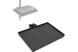 BIGKING Stojak na mikrofon, regulowany uchwyt na tacę zaciskową, taca na kartę dźwiękową, uchwyt na transmisję na żywo, taca na akcesoria z zaciskiem do pokoju kontroli scenicznej