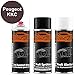 Produktbild Autolack Spraydosen Set für Kunststoff Stoßstange Peugeot KKC Monte Christo Metallic / Mulberry Metallic Haftgrund Basislack Klarlack mit Weichmacher Sprühdose