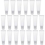 LATRAT 20 tubetti vuoti ricaricabili lucidalabbra in plastica trasparente, mini contenitore per lucidalabbra fai da te, lozio