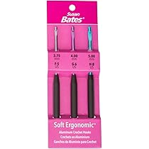 Ensemble De Crochets Ergonomiques Souples Silvalume De Susan Bates Tailles F5375 Mm G64 Mm Et H85 Mm 12693~p96403340