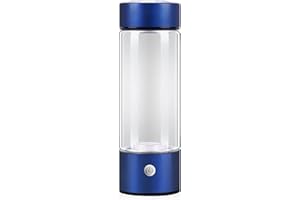 CMADJT Wasserstoff-Wasserflasche tragbarer Wasserstoff-Wassergenerator 420 ml gesunder Wasserspender wasserstoffreicher Wasser-Ionizer-Becher für Zuhause Reisen Büro Sport bis zu 1800 PPB,Blue-420ML