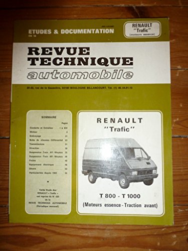 RRTA0429.2 - REVUE TECHNIQUE AUTOMOBILE RENAULT TRAFIC Essence T800 et T1000 Traction Avant francais