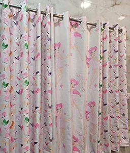 OuTVEEN 3D Beautiful Butterfly Design Printed 4 x 7 Feet Door Size Curtains Pack of 3 Pecs for Kids Room || Living Room || Girls Room Curtains