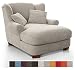 Produktbild CAVADORE XXL-Sessel Oasis / Großer Polstersessel im modernen Design / Inkl. 2 schöne Zierkissen / 120 x 99 x 145 / Webstoff in beige