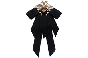 LUMoony Bee Bow Broche Noir Bow Poitrine Clou Femmes Vintage Broche Broche de Strass Collier Cou Cravate Broche pour Accessoires de vêtements pour Femmes avec Cristaux