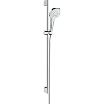 Douchette Hansgrohe Croma Select E Multi - 3 Jets, Blanc/Chrome, 110mm, Easy Clean